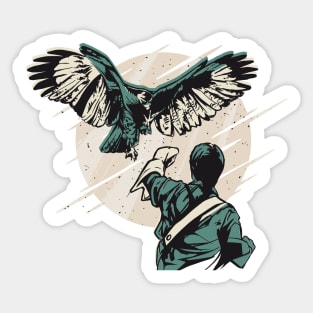 FALCONRY ILLUSTRATION Sticker